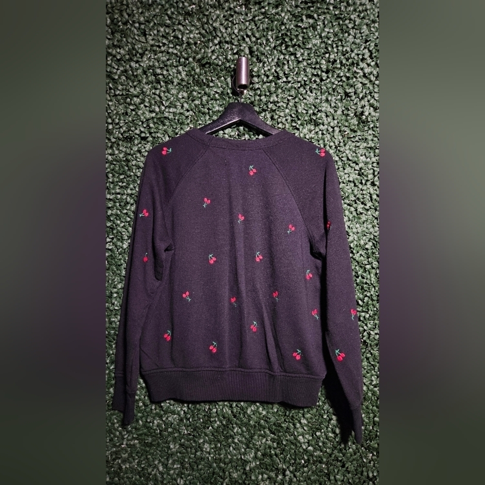 Women's Black Sweater with Red Cherry  Embroidery (Matching Pants Sold Seperate) - Picture 5 of 5